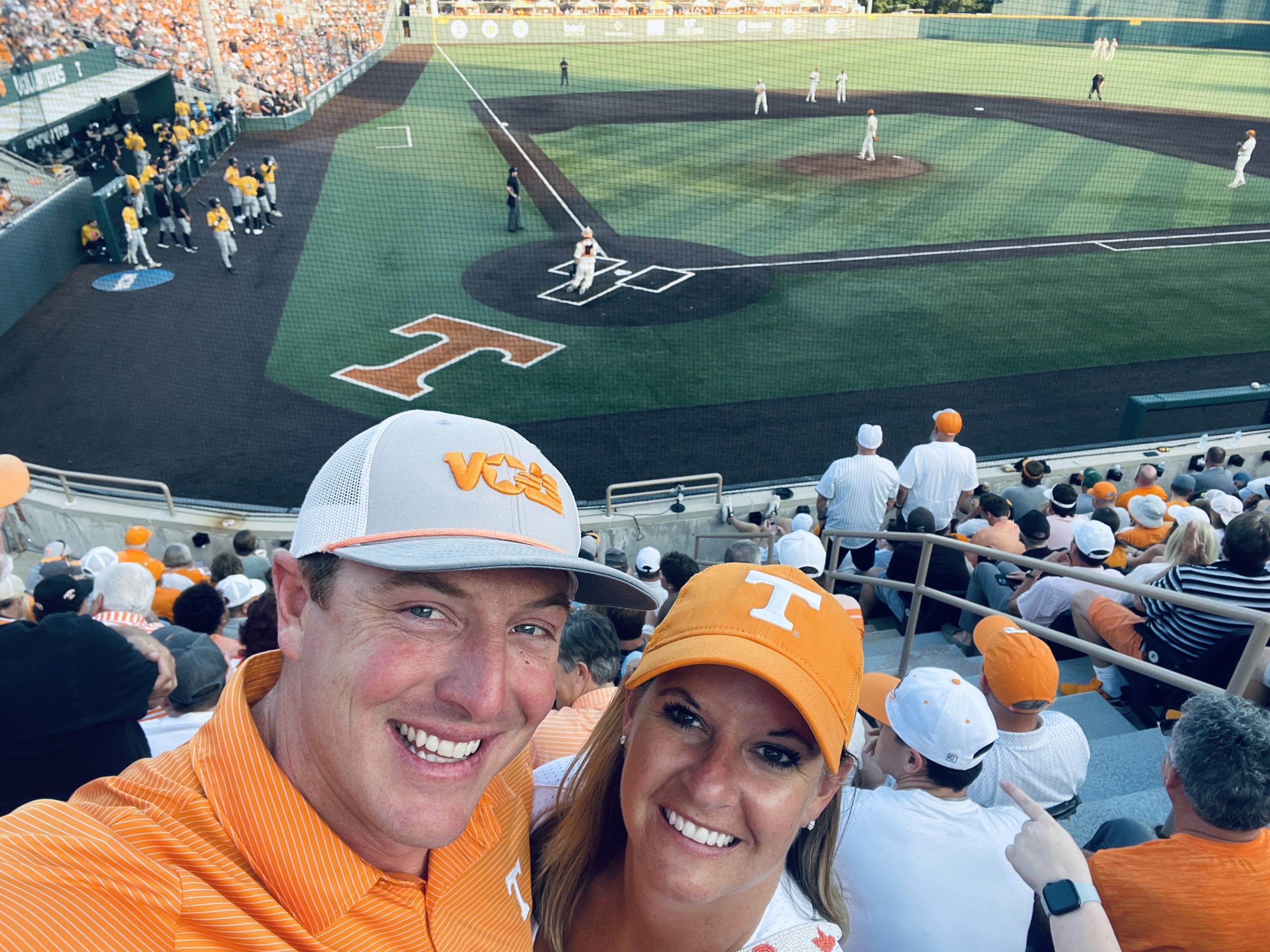 Chris Anglin and his wife at a Tennessee game.