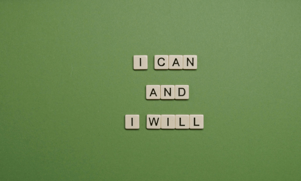 I can and will spelled with scrabble letters.