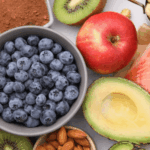 blueberries apple avocado kiwi almonds